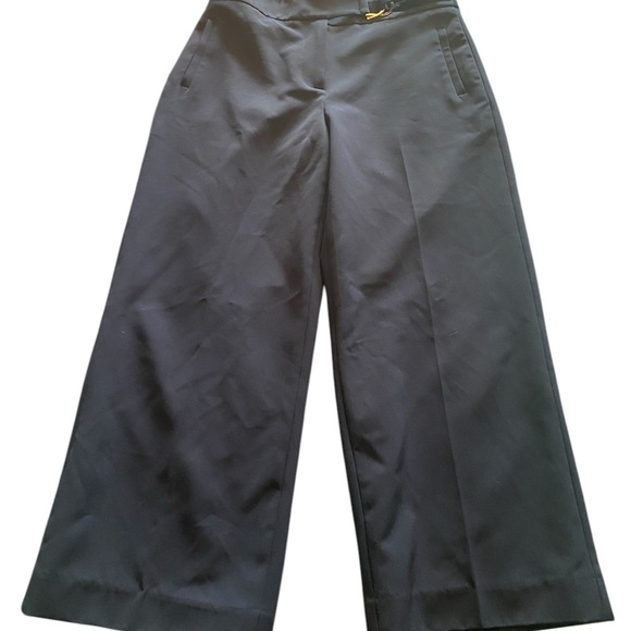 Tahari Wide Leg Blue and Gold Pants